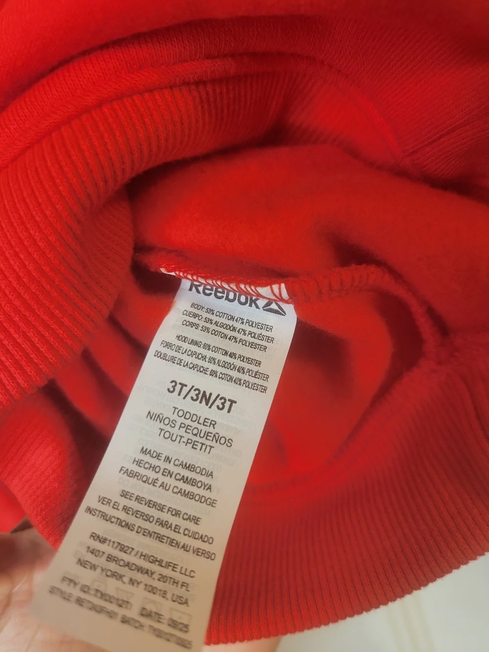 Reebok Kids' Red Logo Hoodie